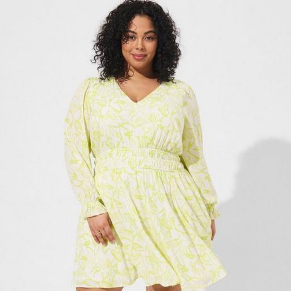 Mini Wash Gauze Wide Waist Skater DressImage